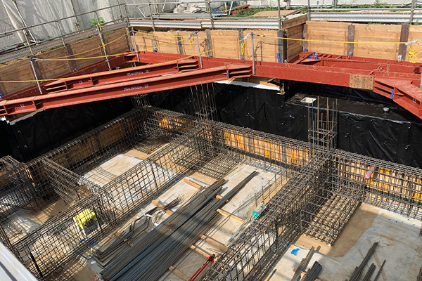 建造物のRC造の躯体工事
